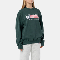 Sporty & Rich Athletic Group Flag Crewneck Forest Green