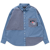 Converse Colorblocked Button Down Shirt Indigo Oxide Multi