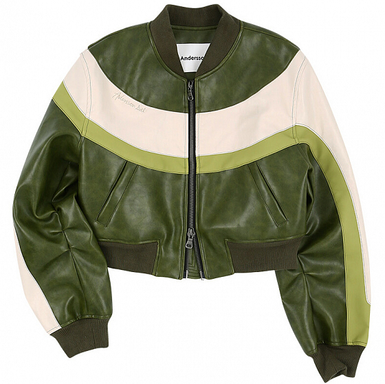 Бомбер Andersson Bell Lilu Faux Leather Racing Bomber Jacket  SS23 от Andersson Bell в интернет магазине www.traektoria.ru - 1 фото