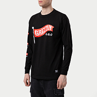 Grizzly Flag Pole LS TEE BLACK