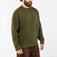 POLAR SKATE CO Square Knit Sweater Army Green