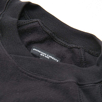 Engineered Garments Plain Raglan Crew BLACK COTTON HEAVY FLEECE