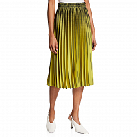Proenza Schouler White Label Ombre Plaid Pleated Skirt OLIVE/BLACK