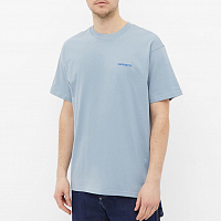 Carhartt WIP S/S Script Embroidery T-shirt FROSTED BLUE / GULF