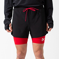 District Vision Aaron Layered Shorts BLACK/RED