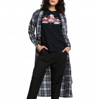 Quiksilver Extra Long Shir W Wvtp WATER RIPPLES BLACK