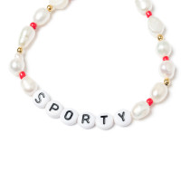 Sporty & Rich Sporty Bead Bracelet PEARL