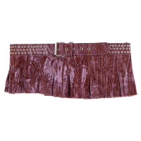 Collina Strada Pleated Belt Chocolate Raspberry