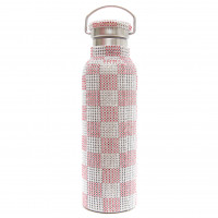Collina Strada Rhinestone Water Bottle PINK CHECK