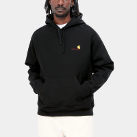 Carhartt WIP Hooded American Script Sweatshirt BLACK