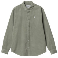 Carhartt WIP L/S Madison Fine Cord Shirt YUCCA / WHITE