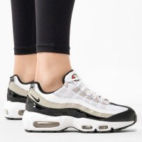 Nike AIR MAX 95 WHITE/BLACK-LT IRON ORE-UNIVERSITY RED