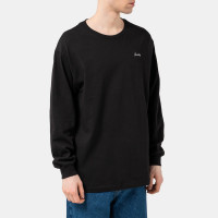 Grizzly Embroidered Script Logo LS TEE BLACK/WHITE