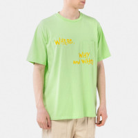 Engineered Garments Printed Cross Crew Neck T-shirt LIME - WHERE