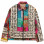Karu Research ZIP Work Jacket Patchwork Quilt Gold/White/Blue/Pink