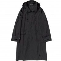 AURALEE High Density Cotton Polyester Cloth Hooded Coat BLACK