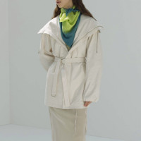 AURALEE High Density Cotton Polyester Cloth Hooded Blouson IVORY