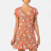 69slam Cora Wrap Dress Coral