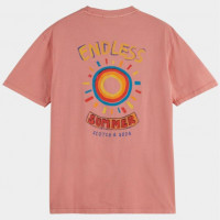 Scotch & Soda Washed Artwork TEE FLAMINGO