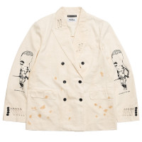 KIDILL Denim Tailored Jacket - Distressed Denim White