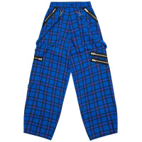 KIDILL Wide ZIP & Straps Tartan Pants BLUE TARTAN