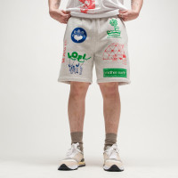 LO-FI Mother Earth ALL Over Print Fleece Shorts CEMENT