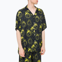 PHIPPS Oversized Bowling Shirt SMILEY DOT CAMO