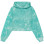 Sporty & Rich Serif Logo Embroidered TIE DYE Cropped Hoodie Tahiti/White
