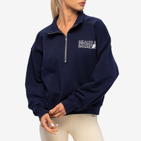 Sporty & Rich Health & Fitness Quarter ZIP NAVY/WHITE