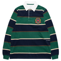 Pop Trading Company Striped Rugby Polo PINE GROVE