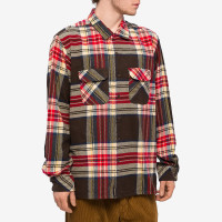 Engineered Garments Classic Shirt Brown Cotton Heavy Twill Plaid