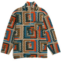 Engineered Garments ZIP Mock Neck Multi Color Poly Wool Crochet Knit