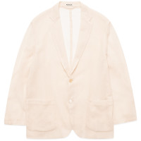 AURALEE Wool Recycle Polyester Leno Sheer Jacket IVORY