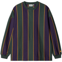 Carhartt WIP L/S Ruben T-shirt RUBEN STRIPE, DISCOVERY GREEN / CASSIS